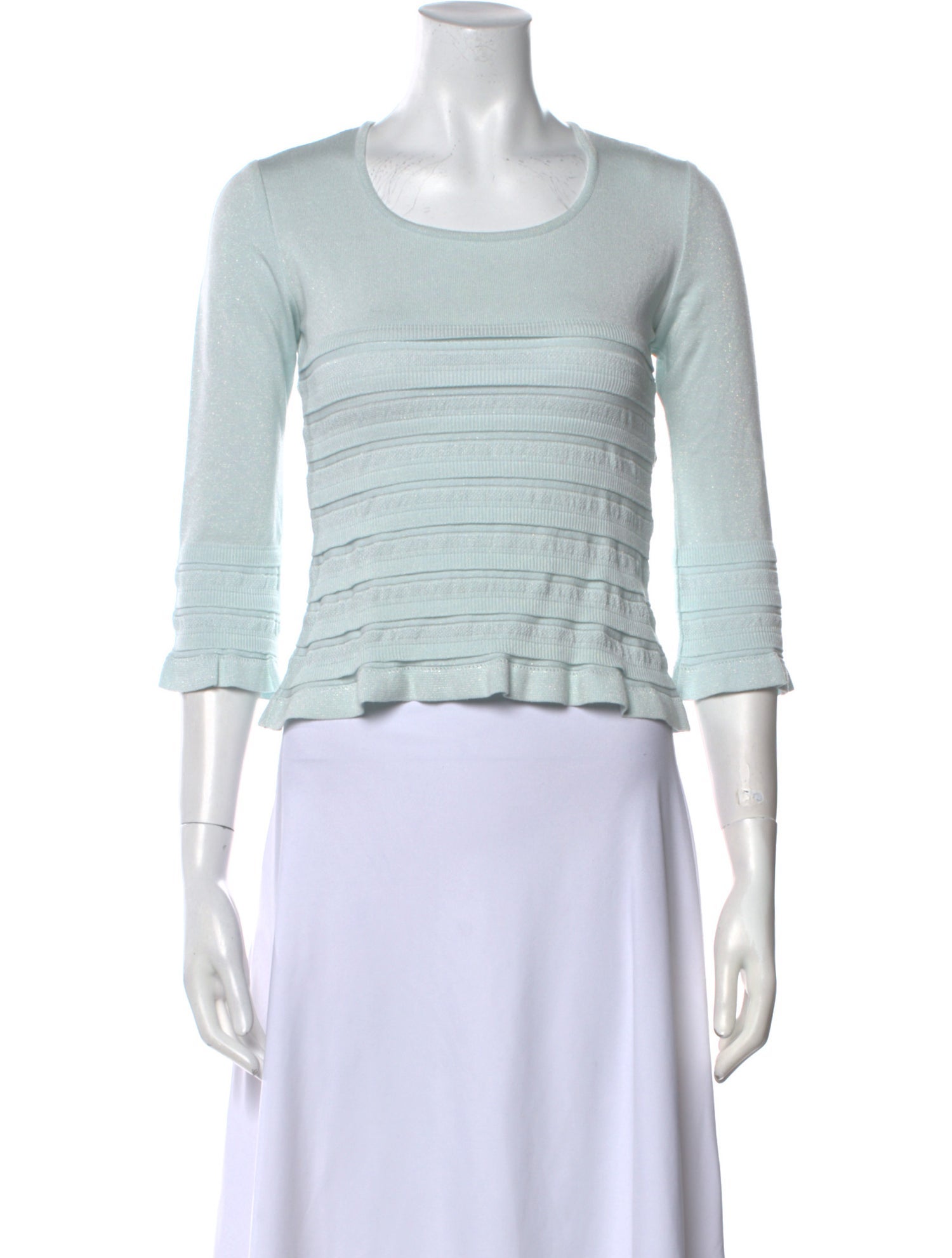 Courrèges Striped Scoop Neck Crop Top