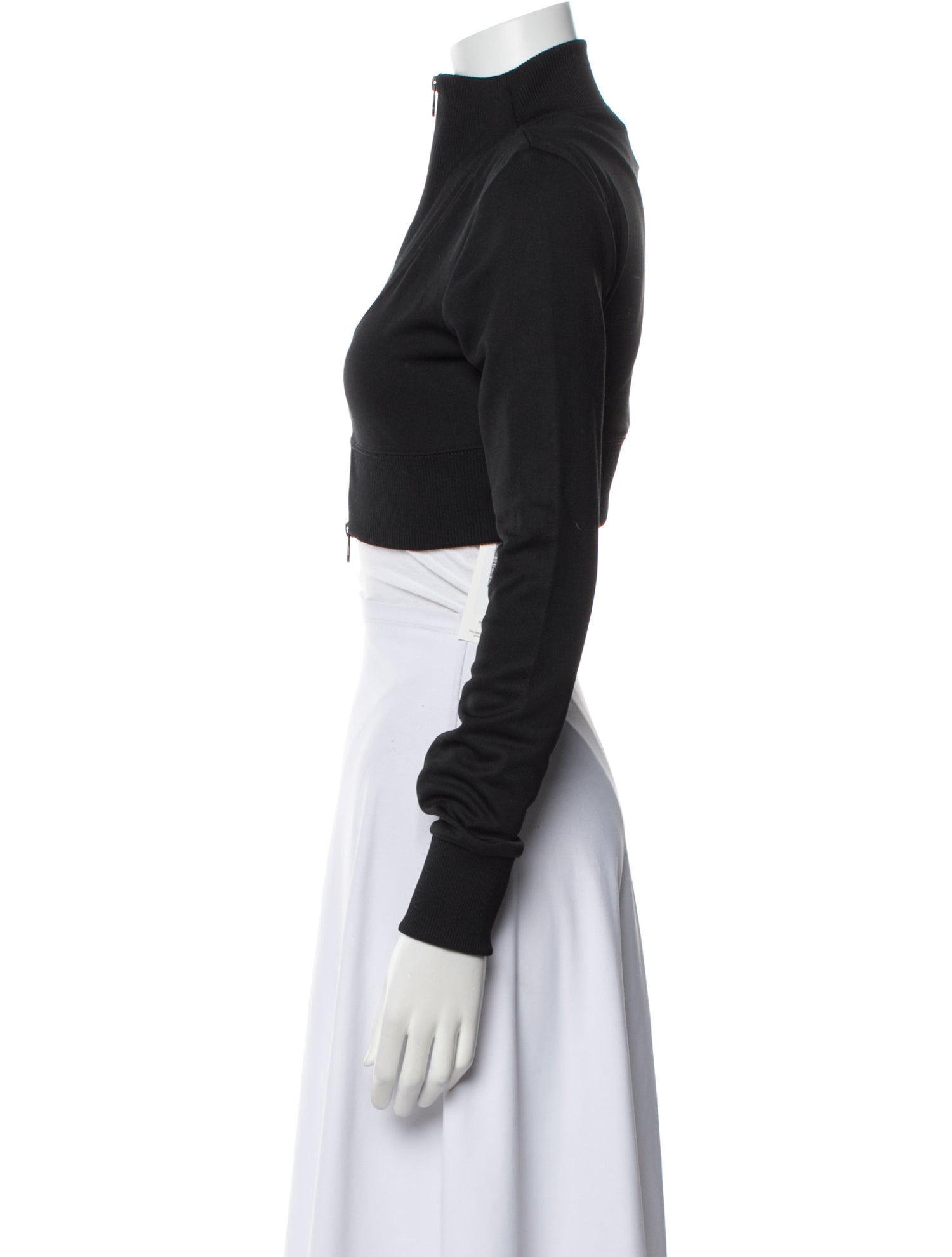 Courrèges Mock Neck Long Sleeve Crop Top