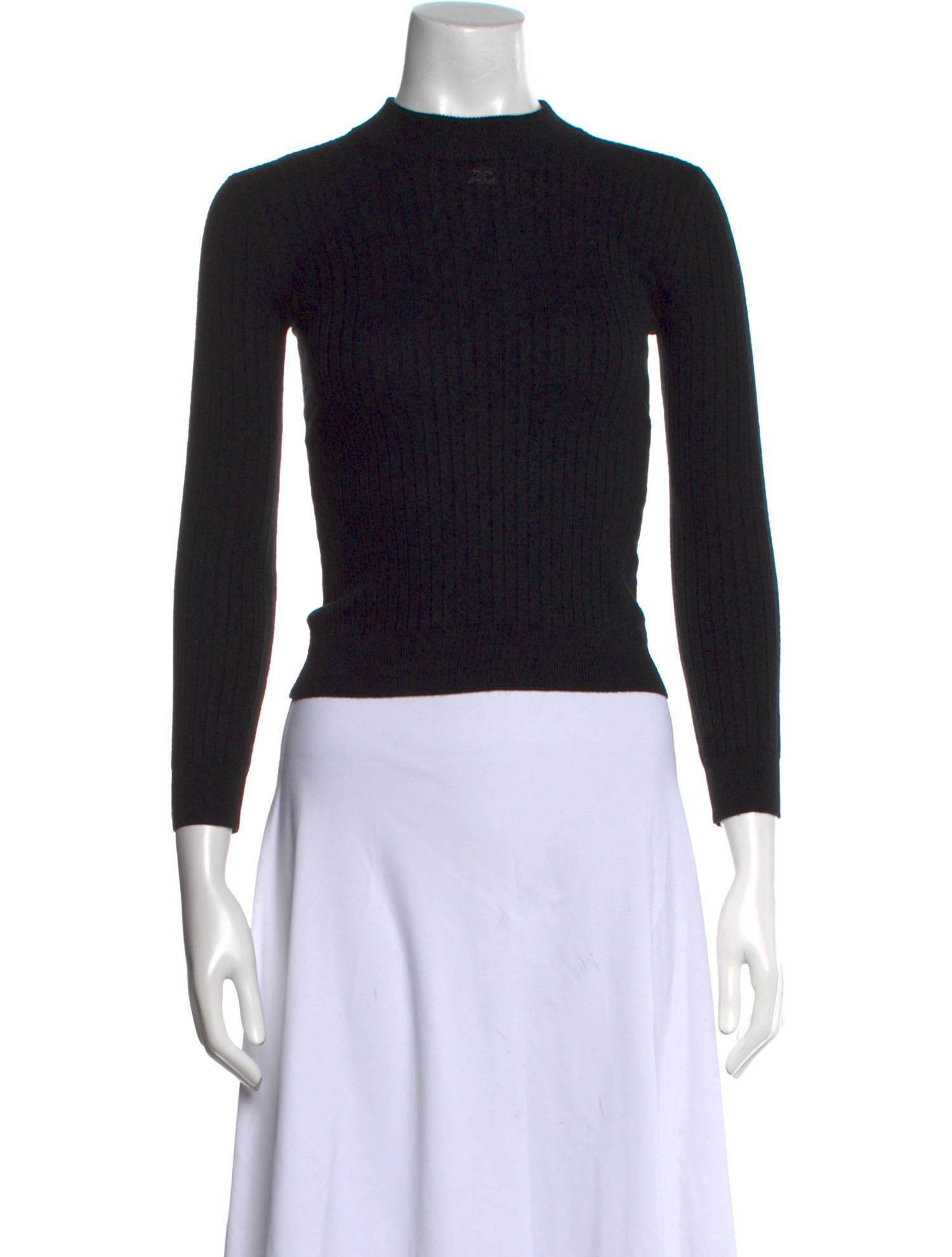 Courrèges Merino Wool Mock Neck Sweater