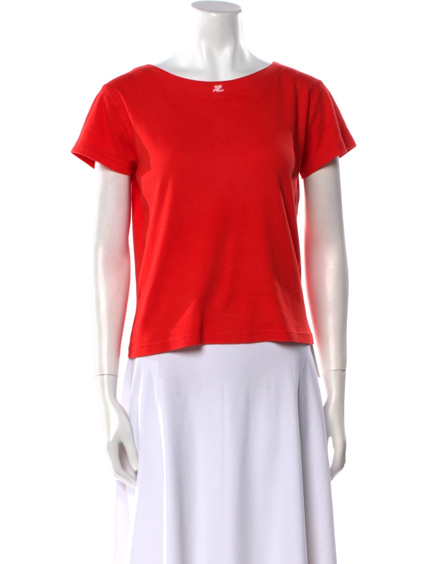Courrèges Bateau Neckline Short Sleeve T-Shirt