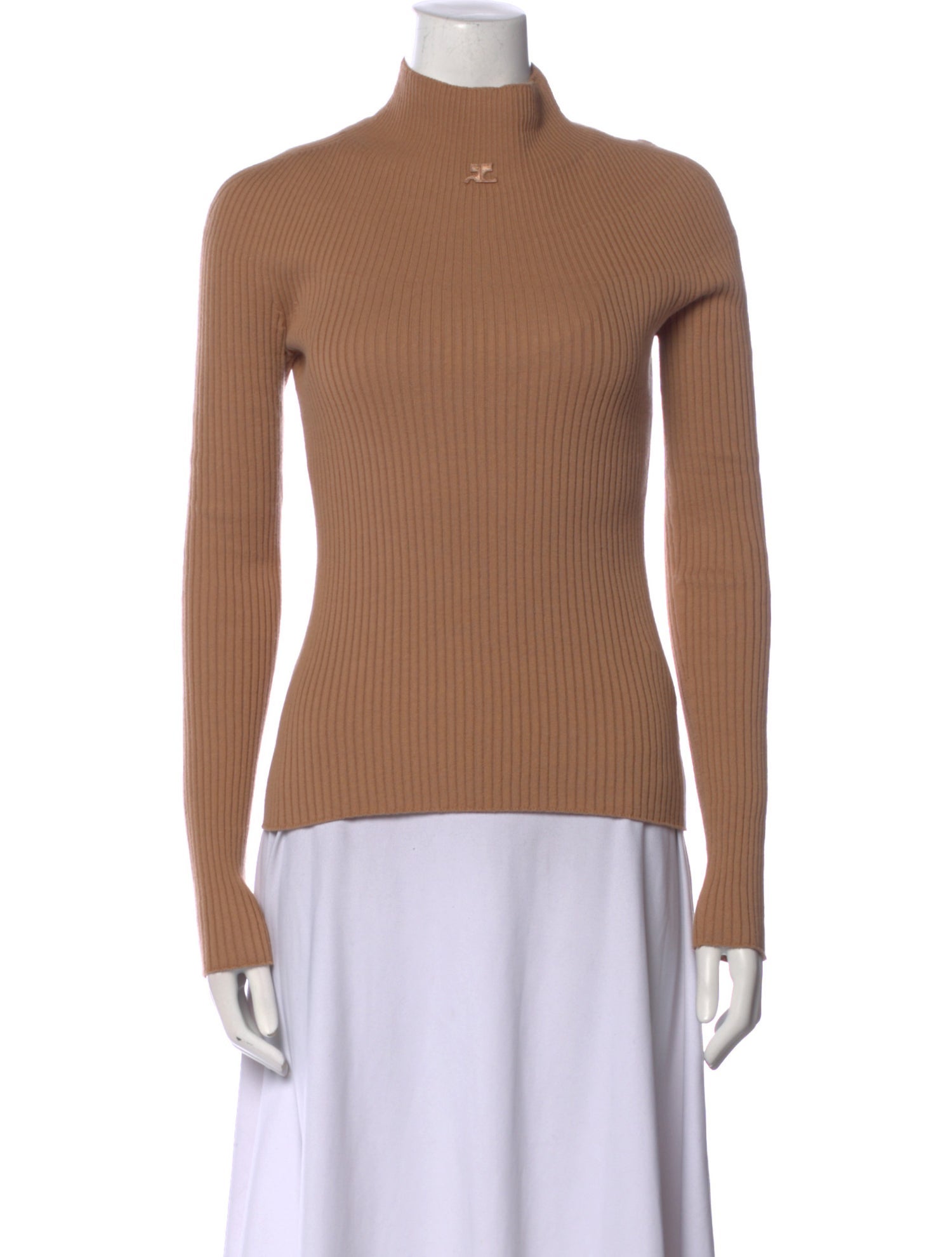 Courrèges Virgin Wool Mock Neck Sweater