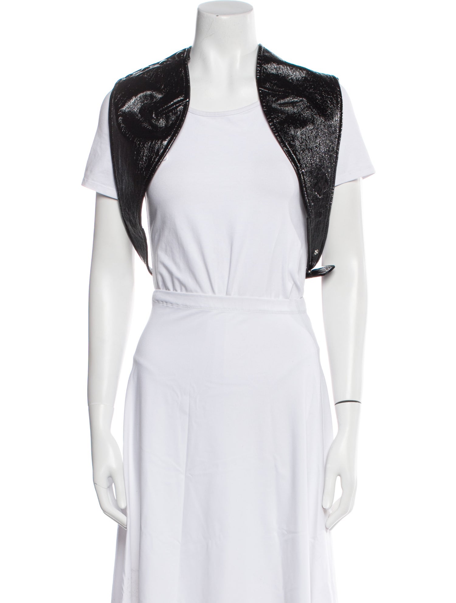 Courrèges Faux Leather Printed Bolero w/ Tags