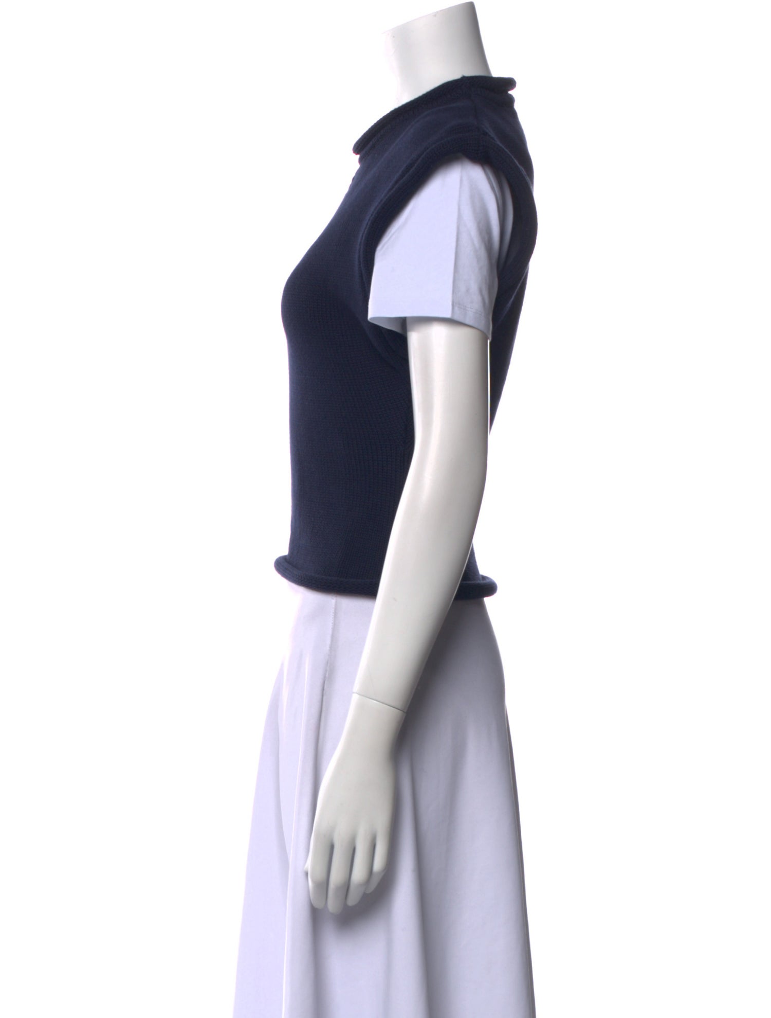Courrèges Mock Neck Short Sleeve Crop Top