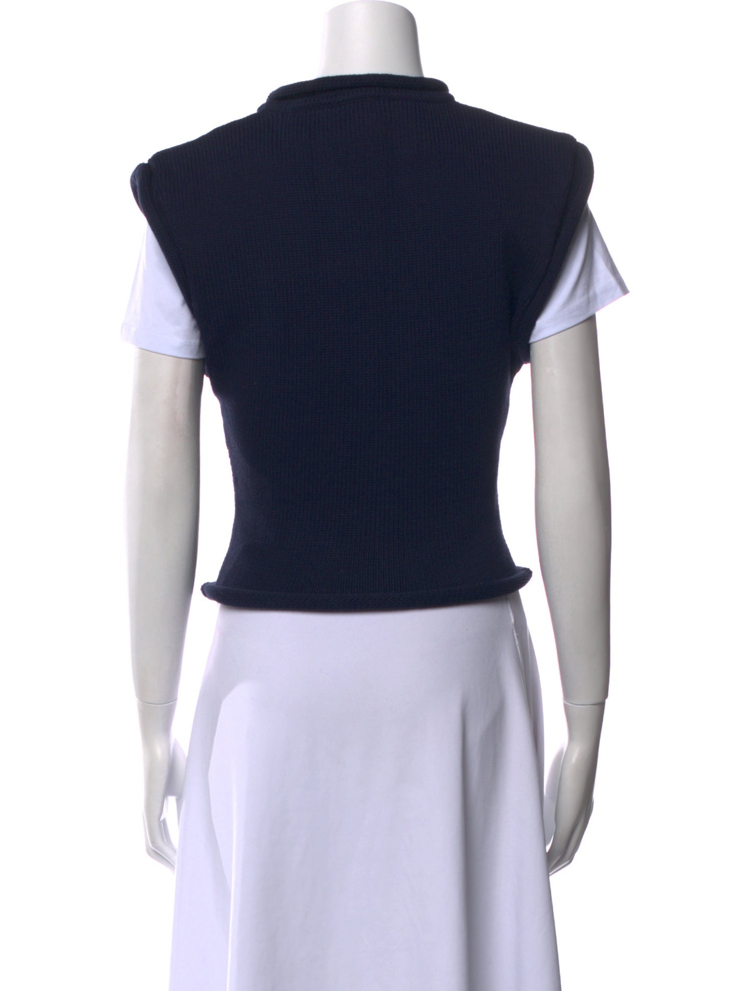 Courrèges Mock Neck Short Sleeve Crop Top