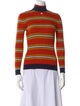 Courrèges Striped Turtleneck Sweater