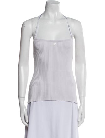 Courrèges Square Neckline Sleeveless Top