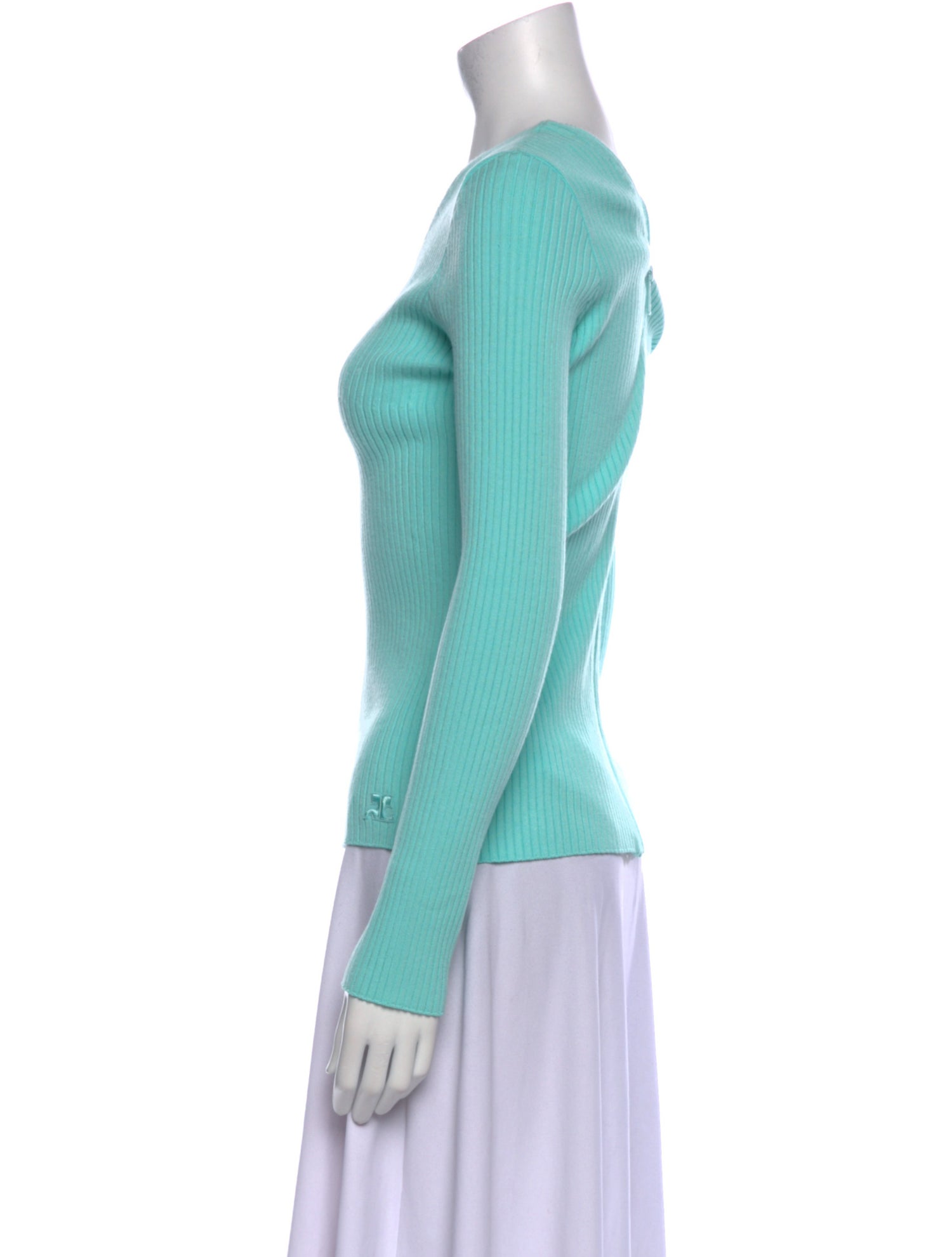 Courrèges V-Neck Long Sleeve Top