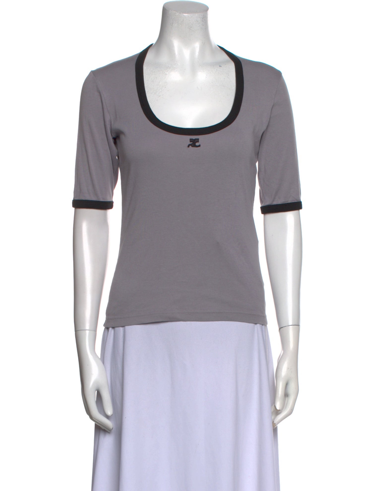 Courrèges Scoop Neck Short Sleeve T-Shirt