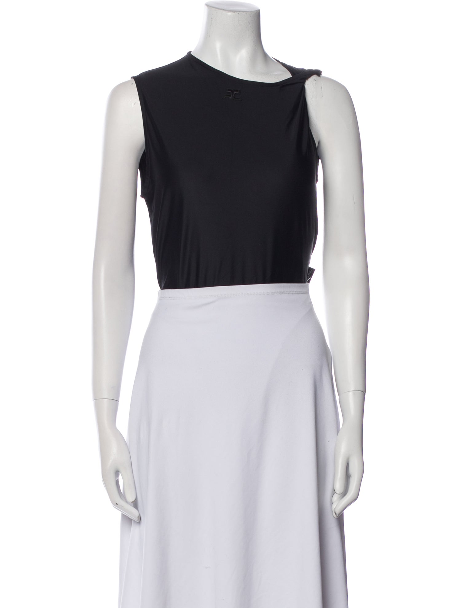 Courrèges Bateau Neckline Sleeveless Crop Top