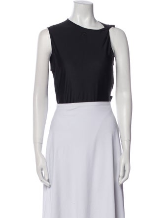 Courrèges Bateau Neckline Sleeveless Crop Top