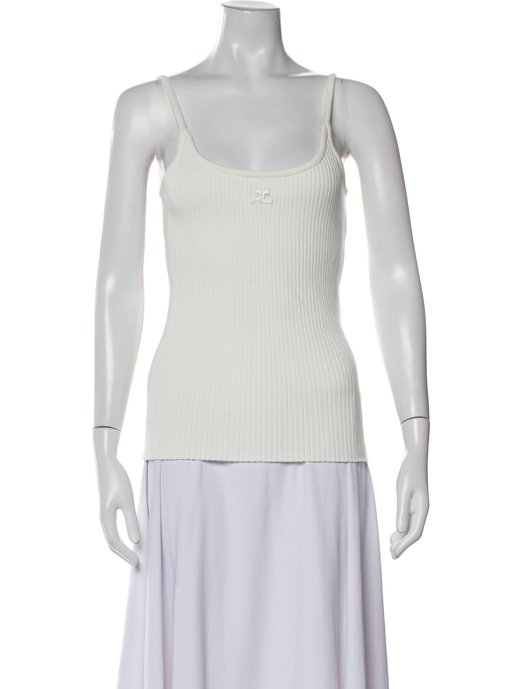 Courrèges Square Neckline Sleeveless Top