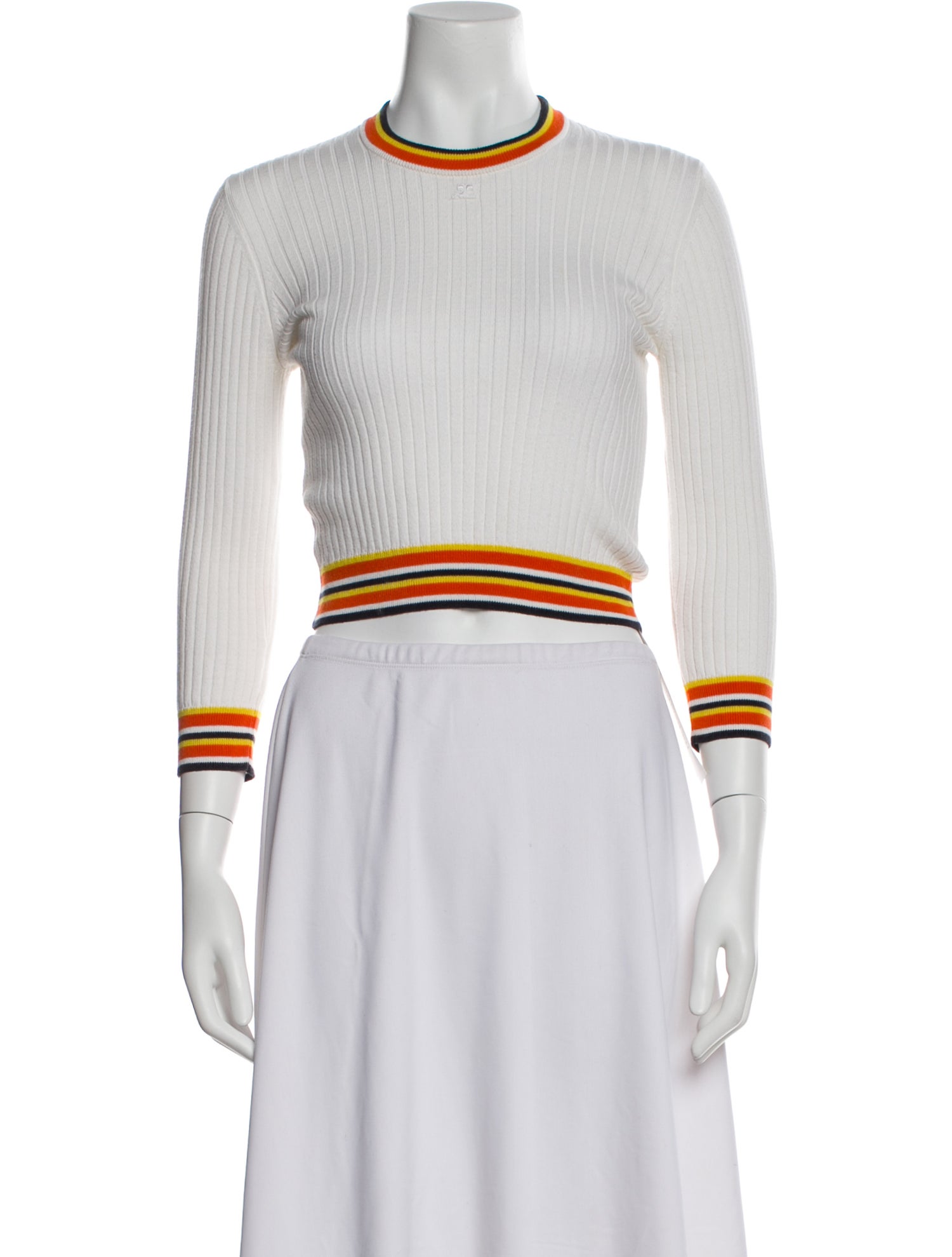 Courrèges Striped Crew Neck Sweater