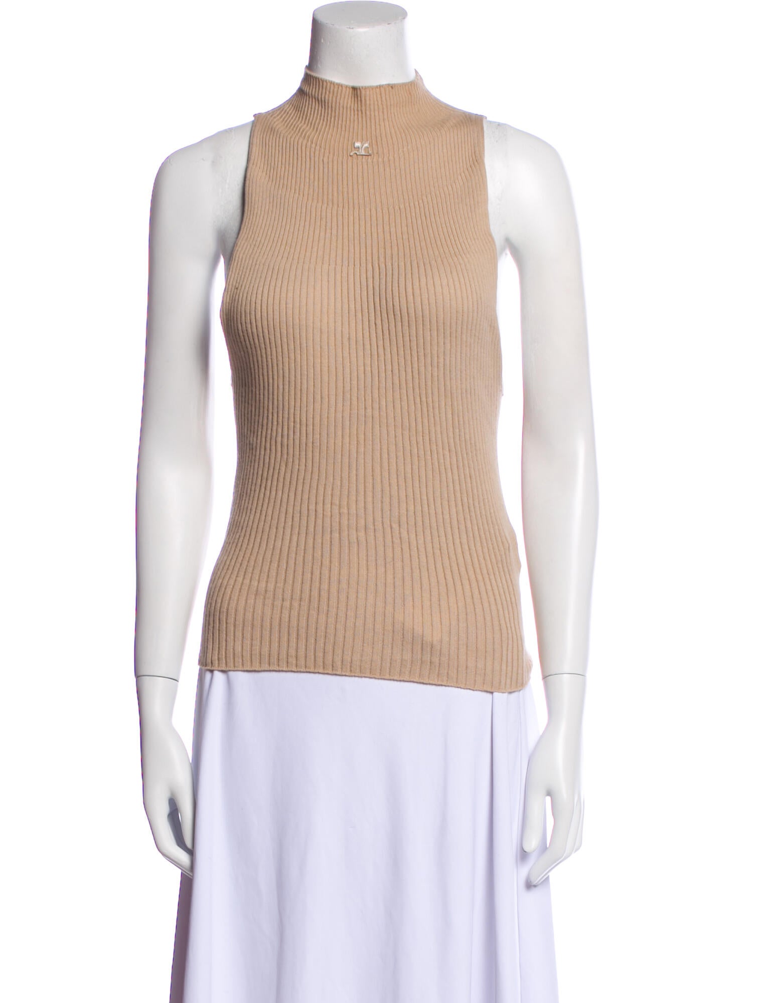 Courrèges Mock Neck Sleeveless Top