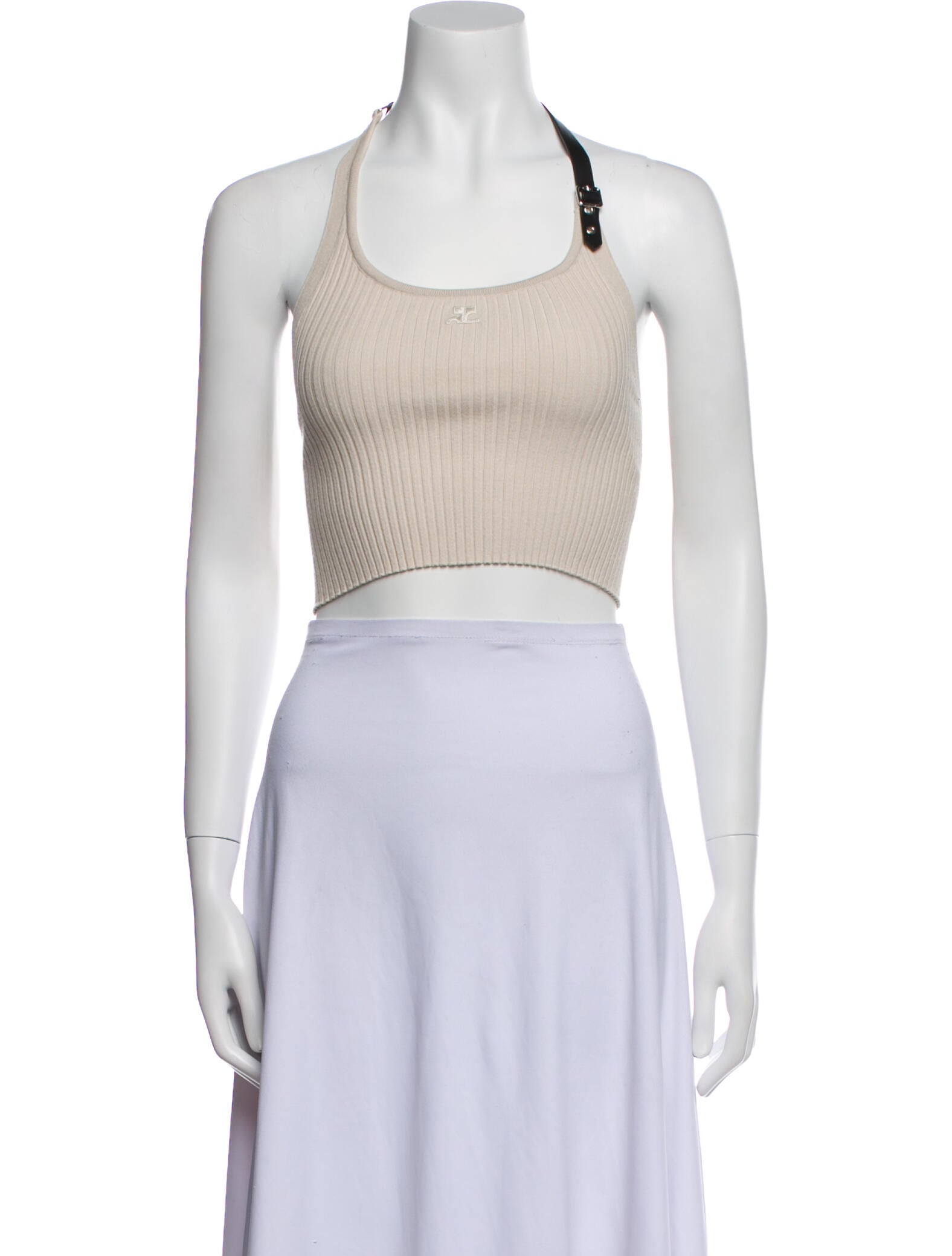 Courrèges Halterneck Sleeveless Crop Top