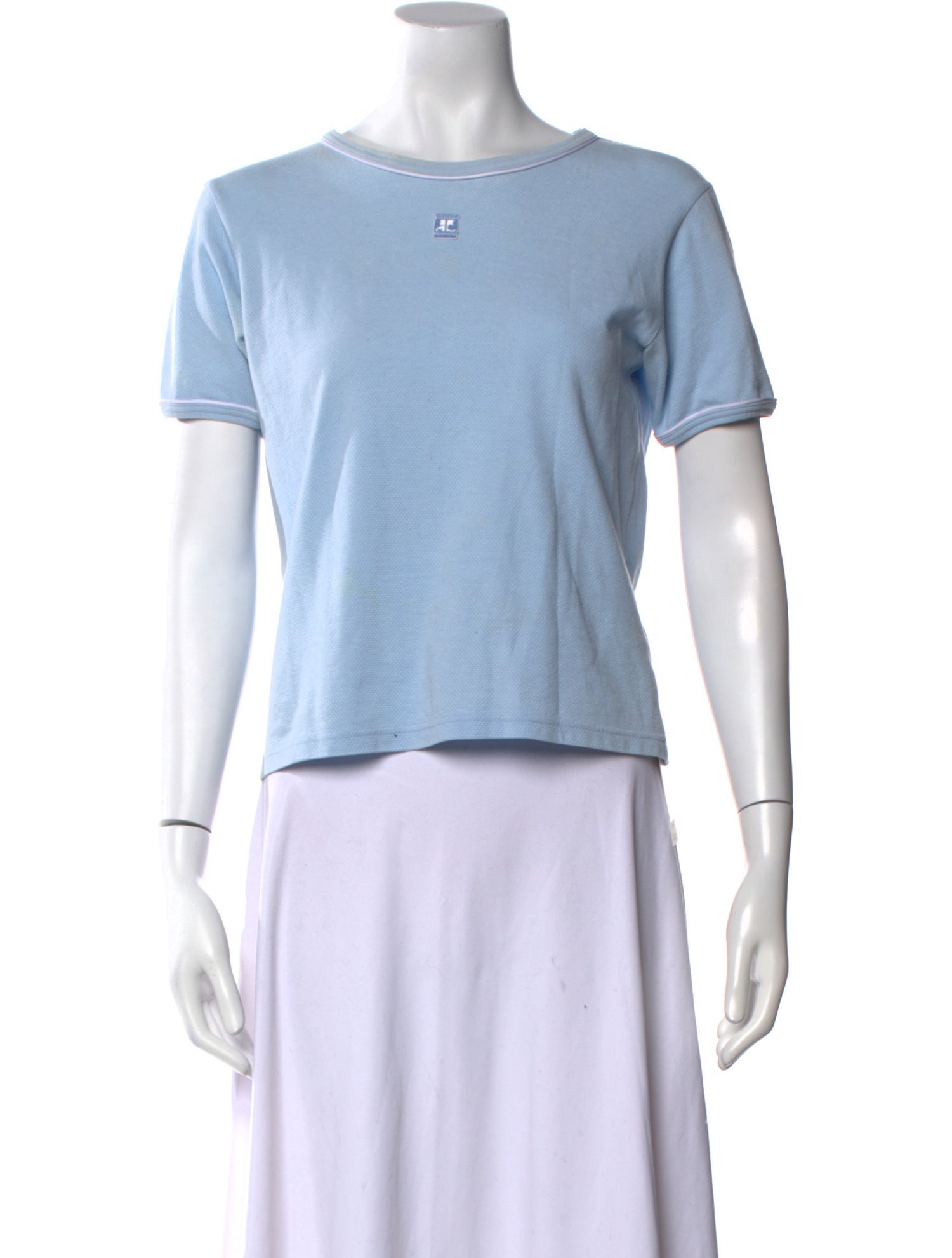 Courrèges Scoop Neck Short Sleeve T-Shirt