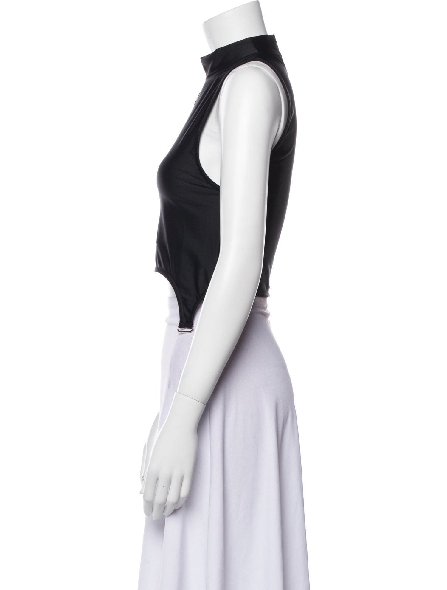 Courrèges Mock Neck Sleeveless Crop Top