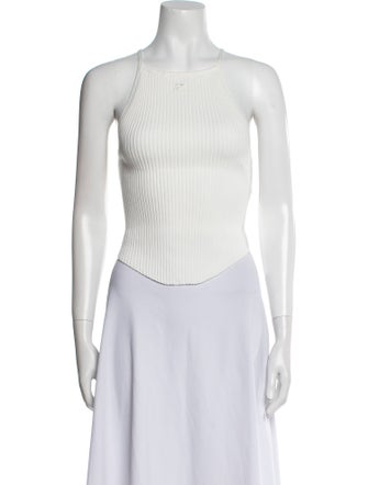 Courrèges Square Neckline Sleeveless Crop Top