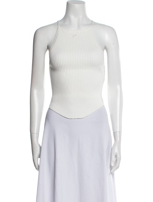 Courrèges Square Neckline Sleeveless Crop Top