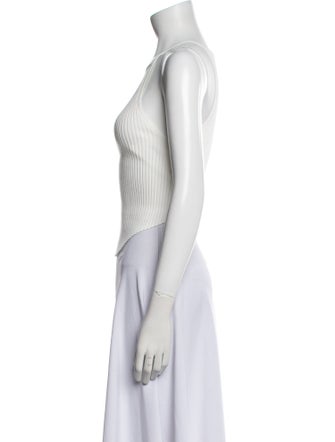 Courrèges Square Neckline Sleeveless Crop Top