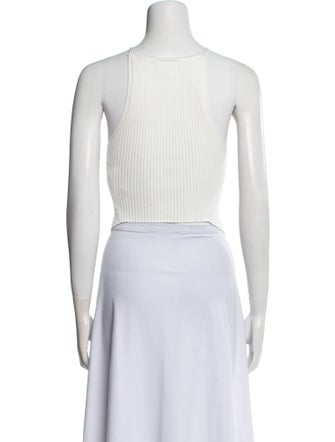 Courrèges Square Neckline Sleeveless Crop Top