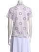 Courrèges Printed Mock Neck Button-Up Top
