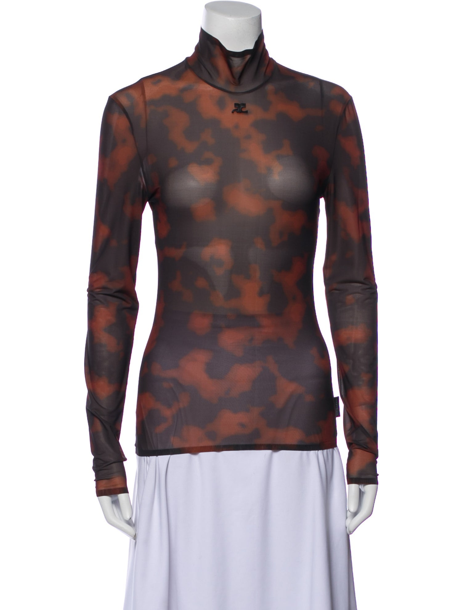 Courrèges Printed Turtleneck Top