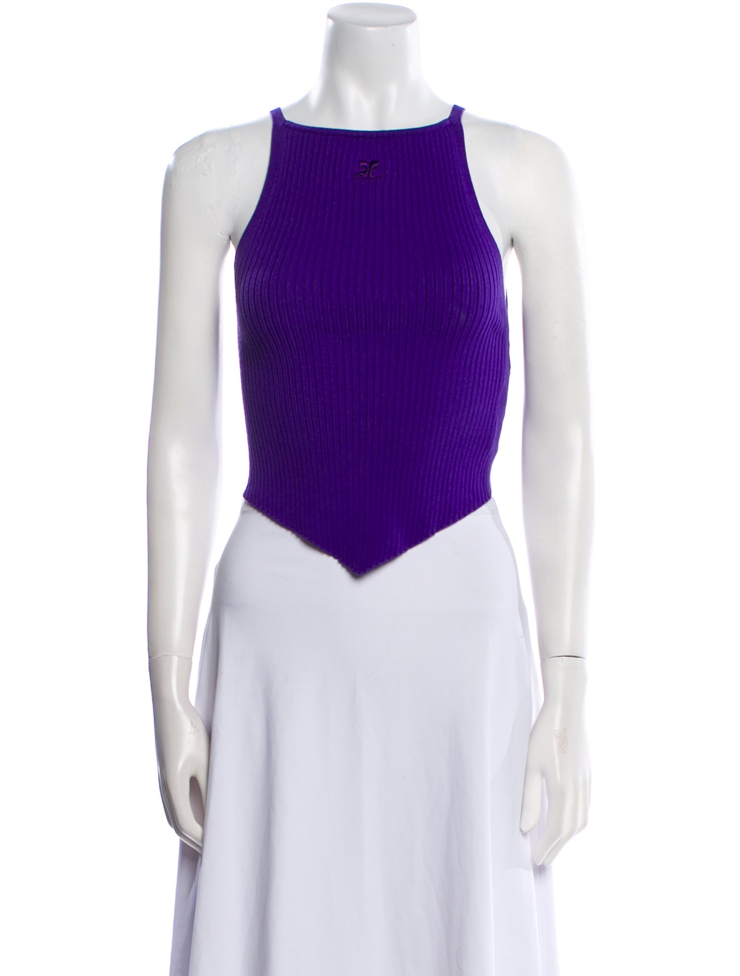 Courrèges Square Neckline Sleeveless Crop Top