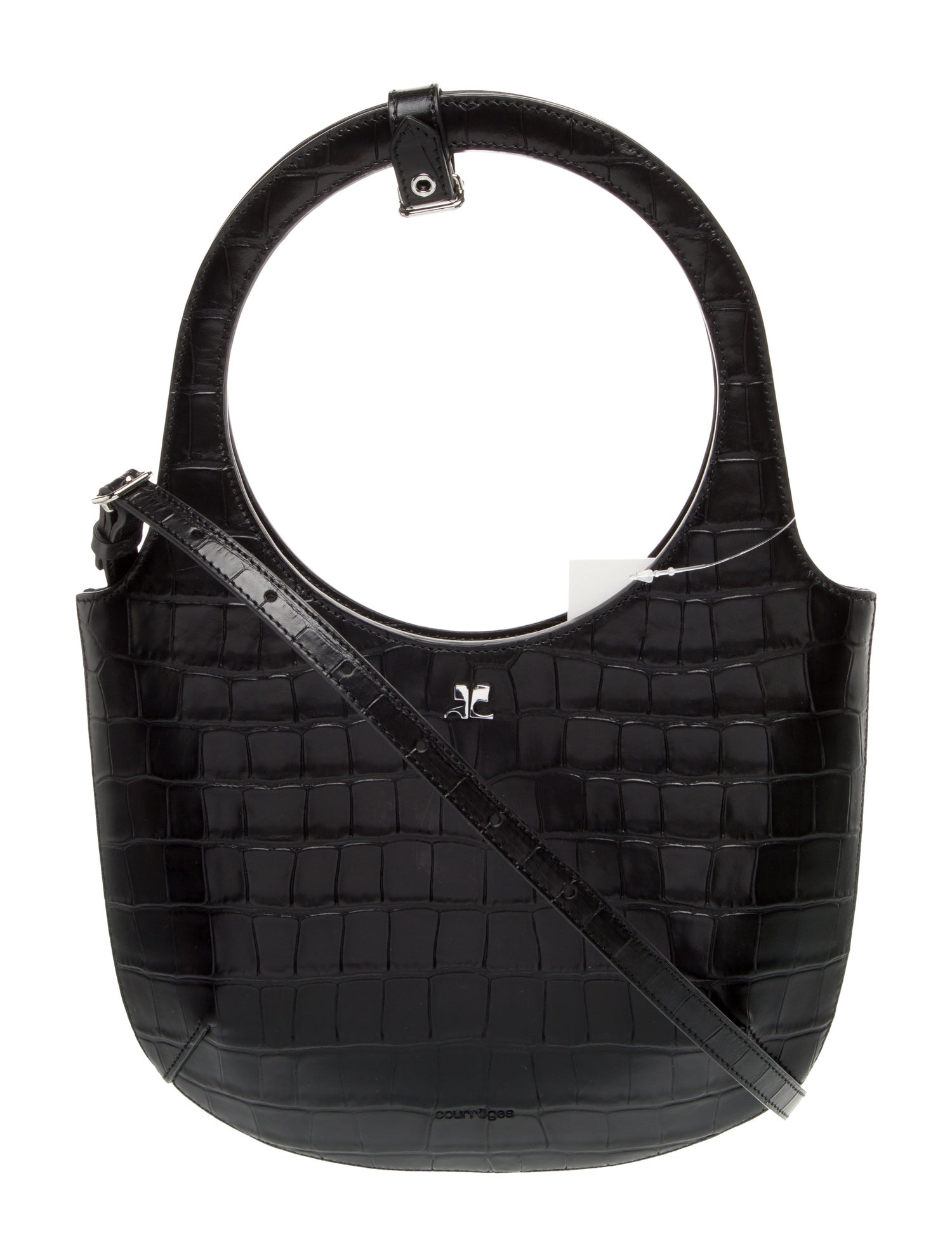 Courrèges Embossed Leather Top Handle Bag