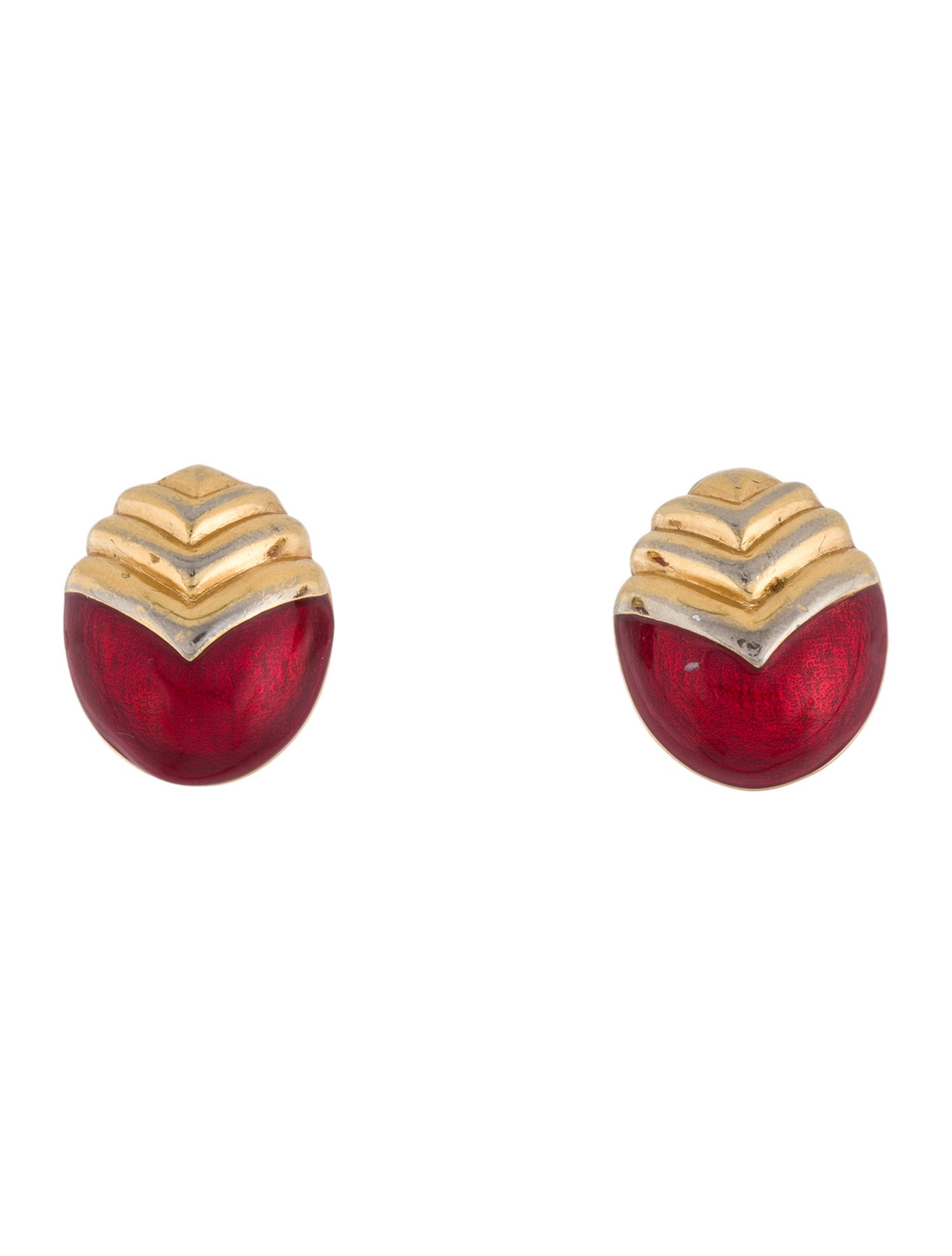 Courrèges Enamel Clip-On Earrings