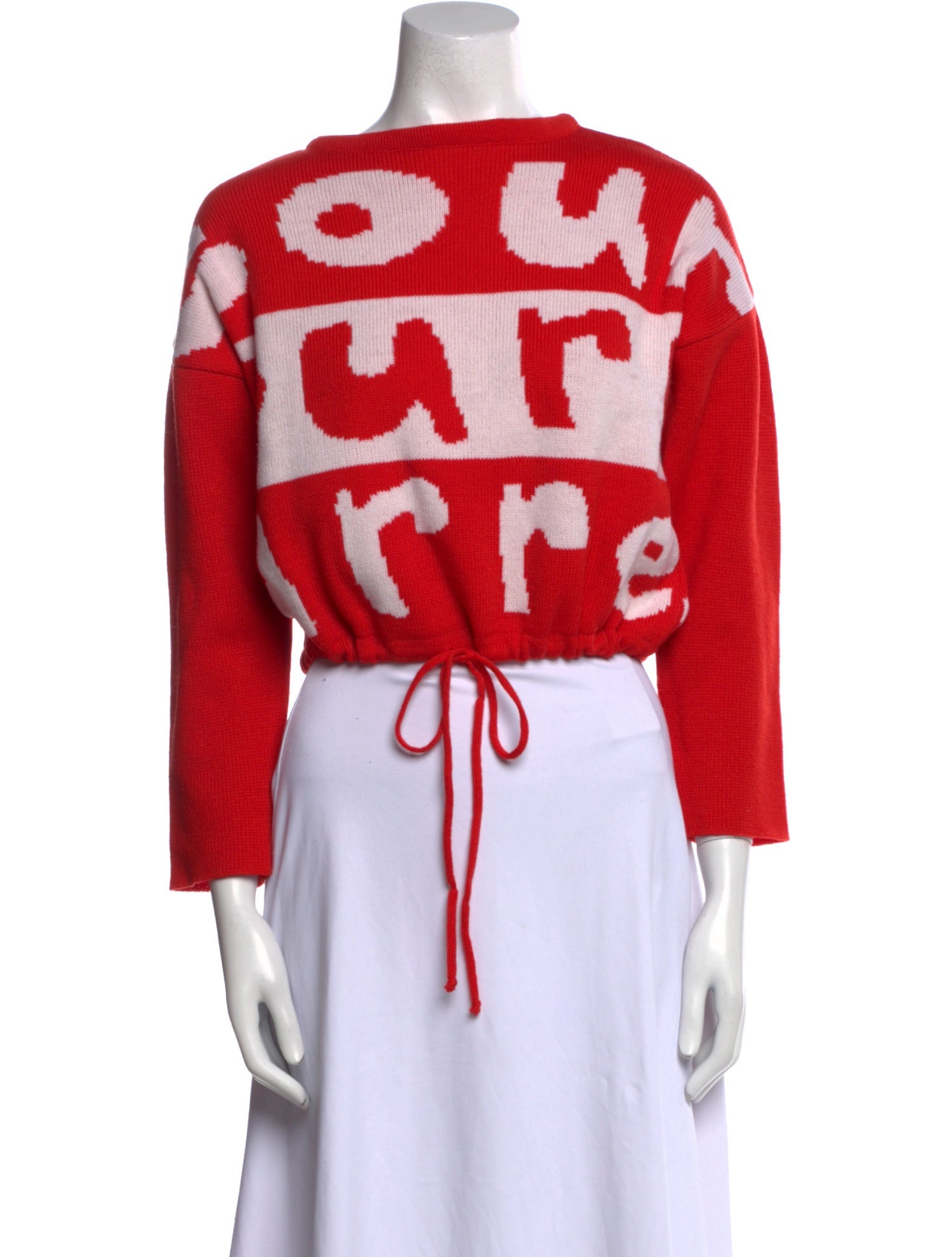 Courrèges Graphic Print Bateau Neckline Sweater