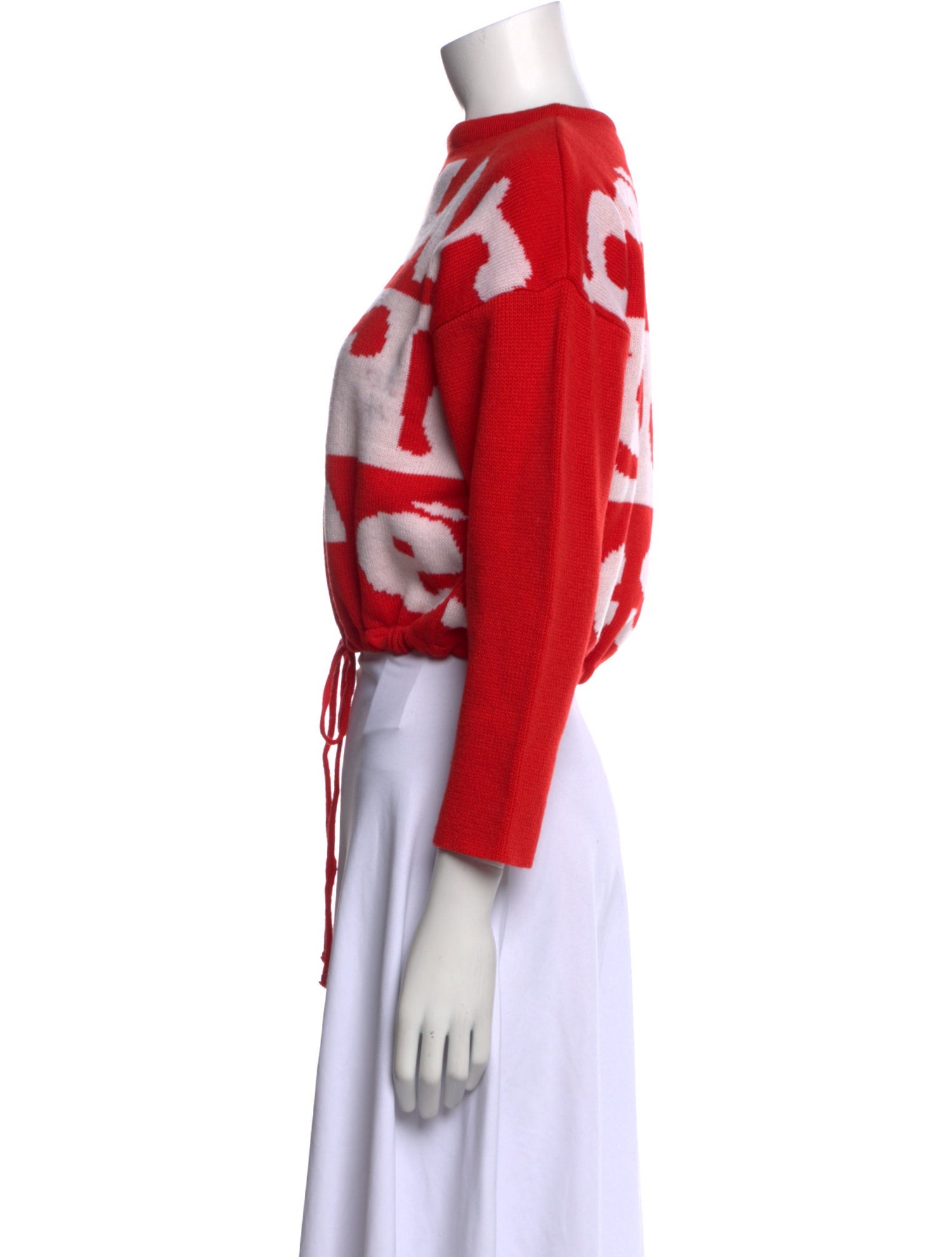 Courrèges Graphic Print Bateau Neckline Sweater