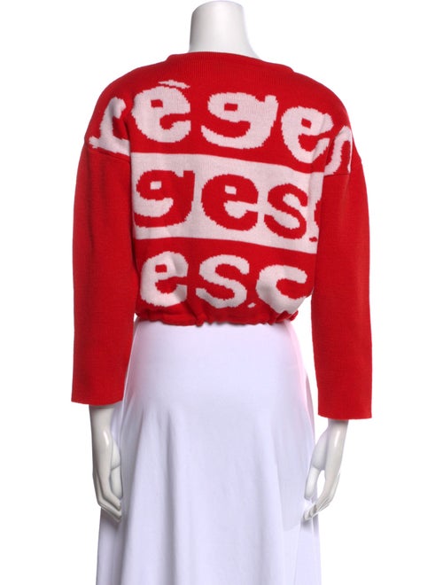 Courrèges Graphic Print Bateau Neckline Sweater