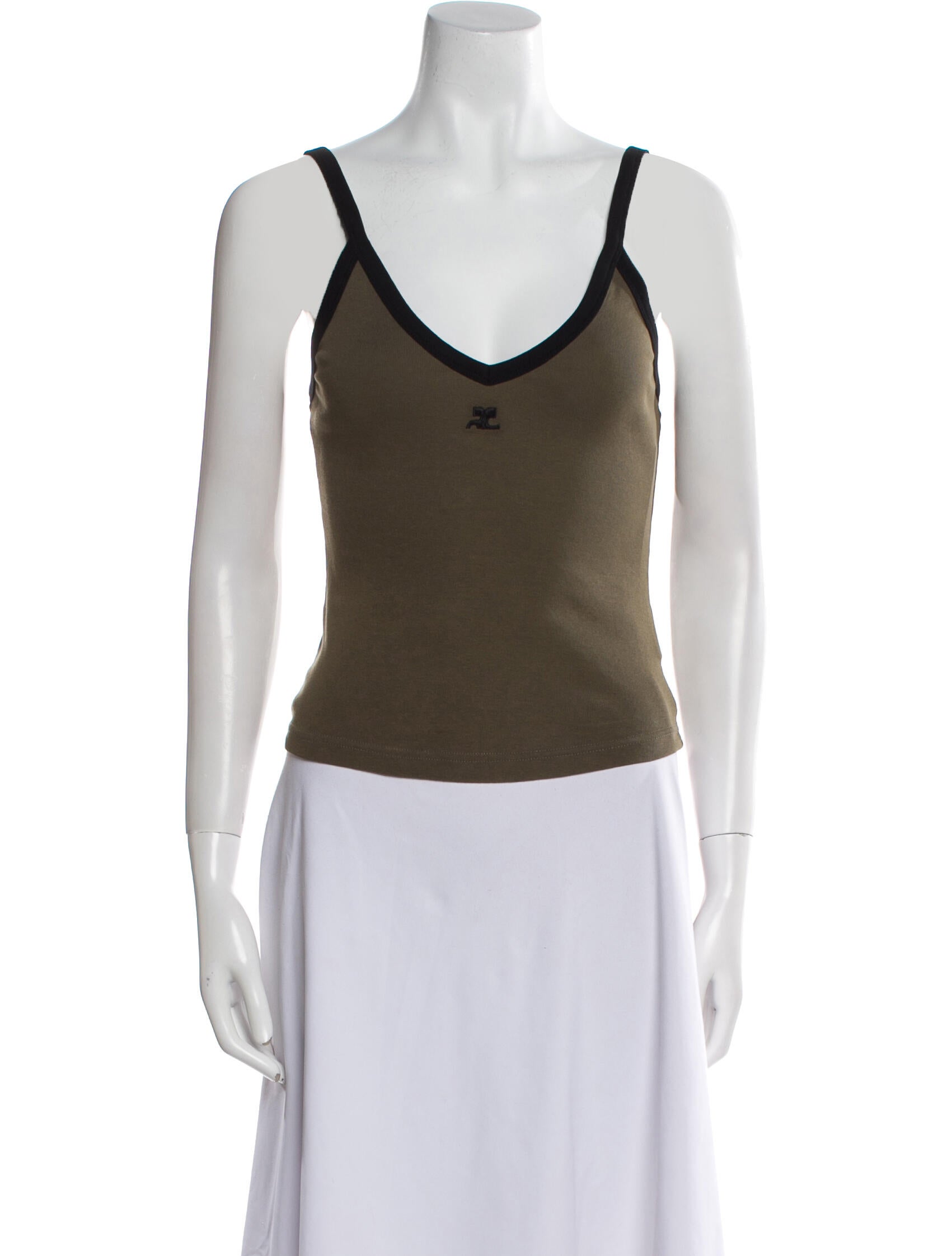 Courrèges Square Neckline Sleeveless Top