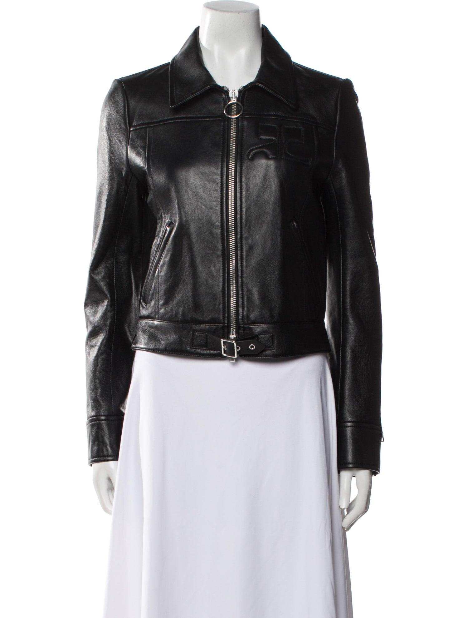 Courrèges Lamb Leather Biker Jacket w/ Tags