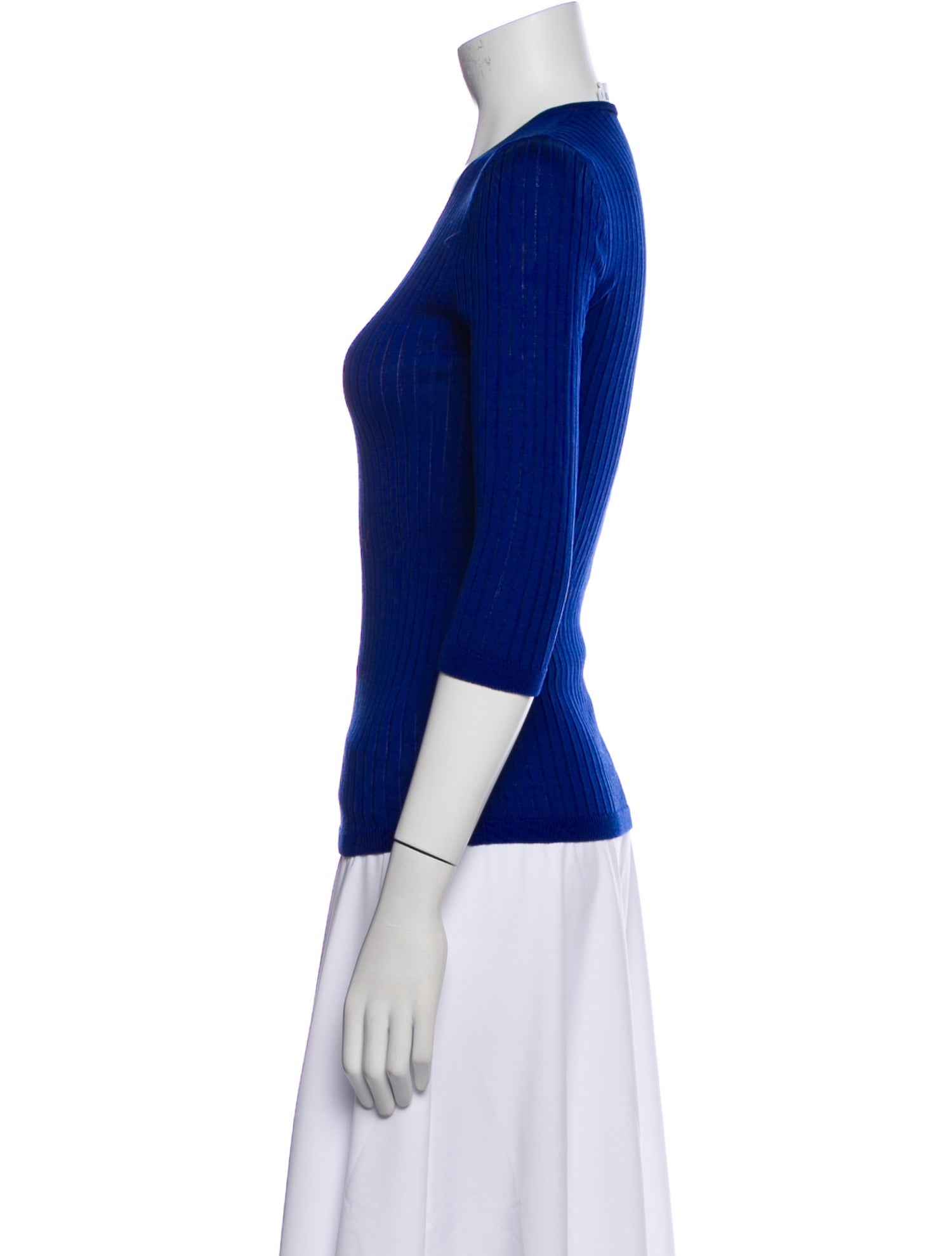 Courrèges V-Neck Three-Quarter Sleeve Top