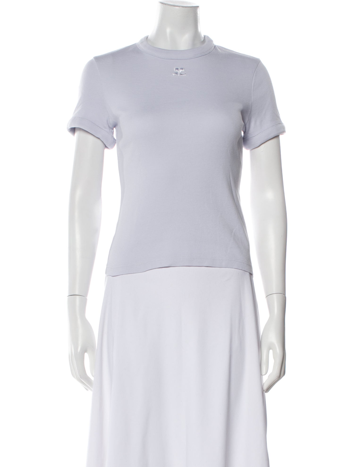 Courrèges Mock Neck Short Sleeve T-Shirt