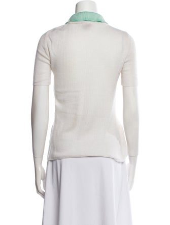 Courrèges Crochet V-Neck Polo