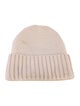 Courrèges Wool Knit Leather Trim Embellished Beanie
