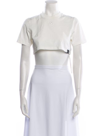 Courrèges Mock Neck Short Sleeve Crop Top