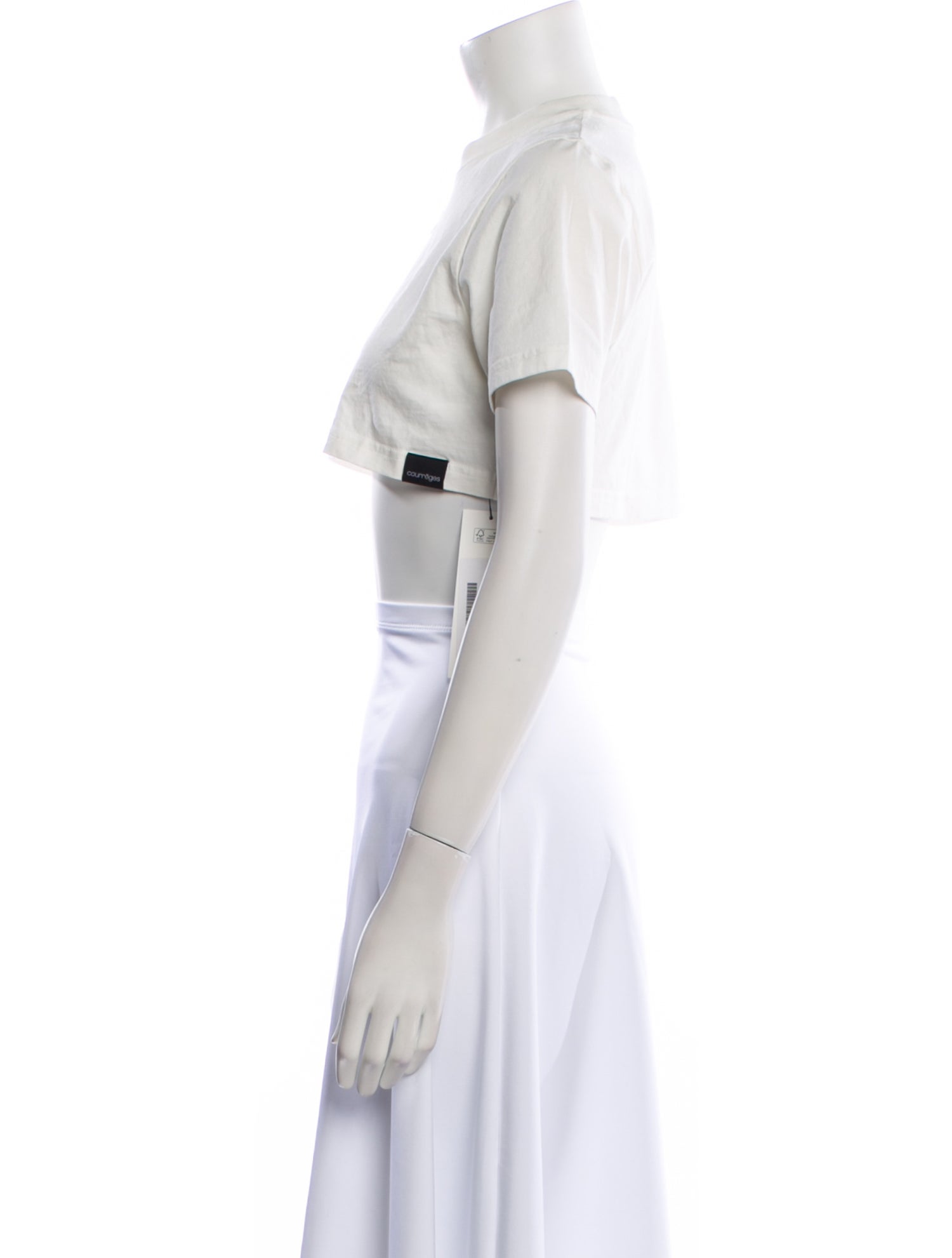 Courrèges Mock Neck Short Sleeve Crop Top