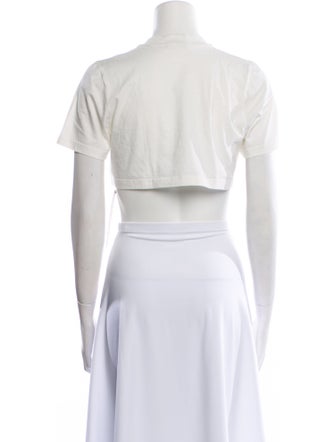 Courrèges Mock Neck Short Sleeve Crop Top