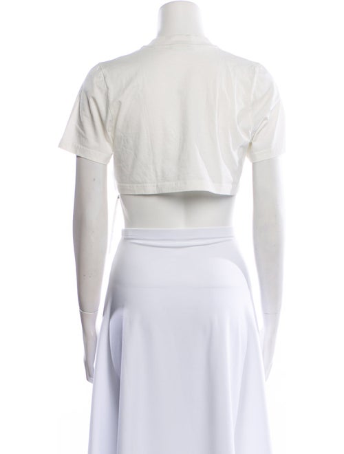 Courrèges Mock Neck Short Sleeve Crop Top