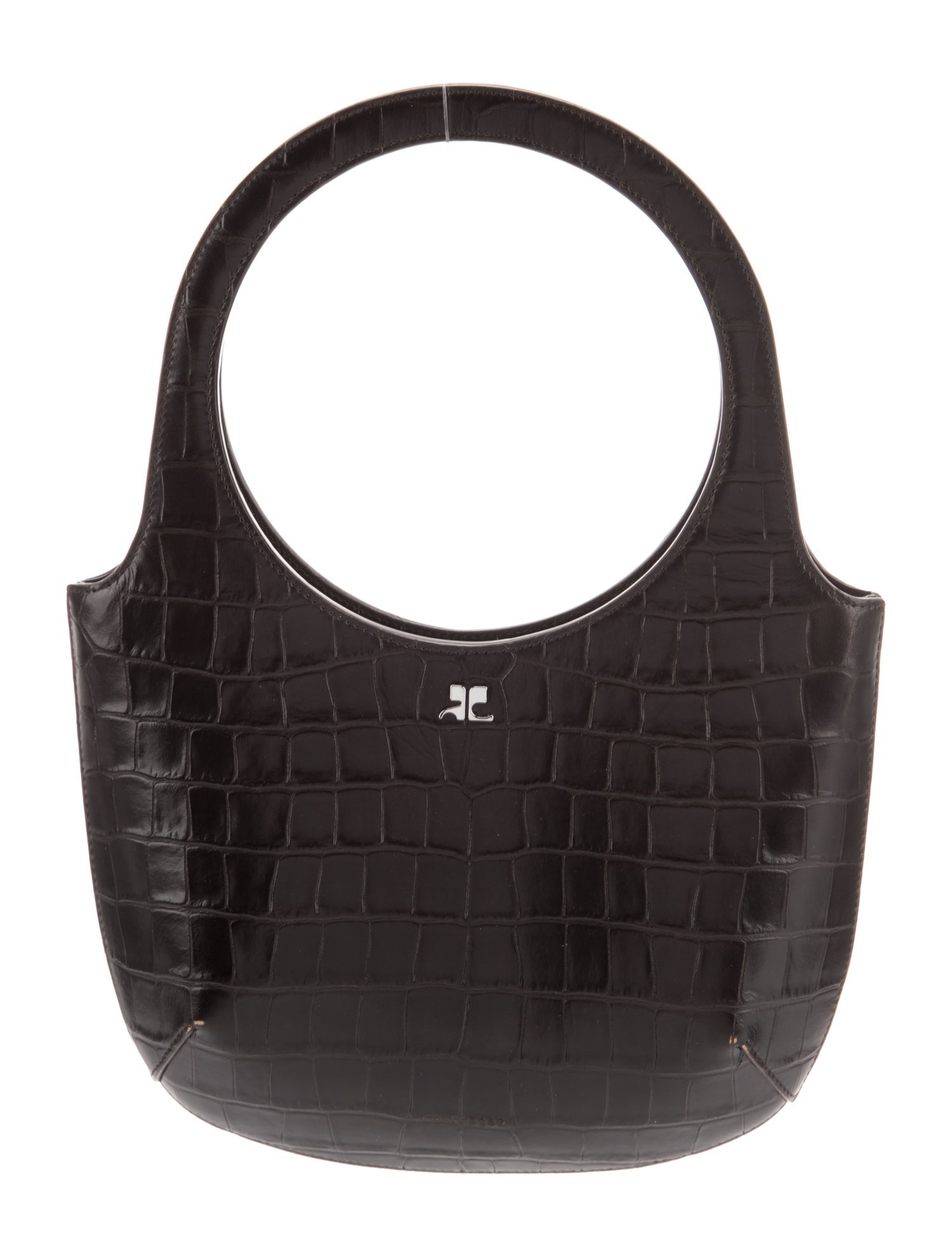 Courrèges Embossed Leather Top Handle Bag