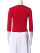 Courrèges Crew Neck Three-Quarter Sleeve Crop Top