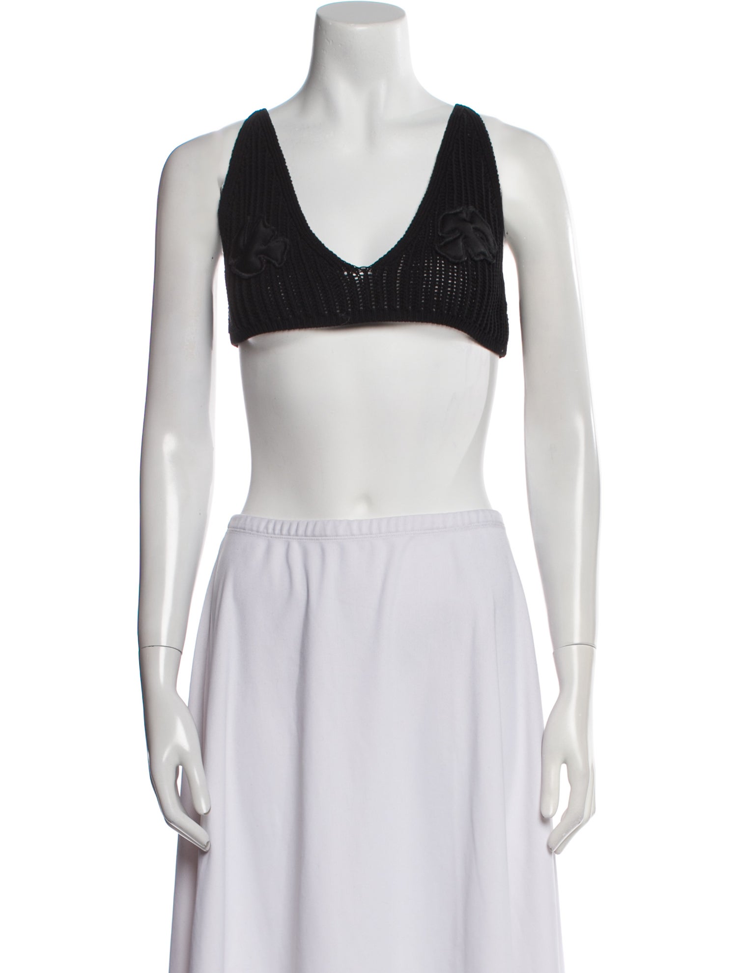 Courrèges V-Neck Sleeveless Crop Top