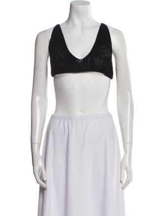 Courrèges V-Neck Sleeveless Crop Top