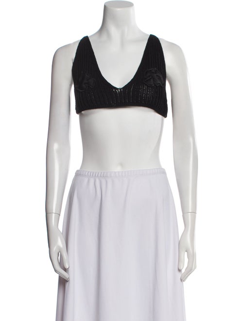Courrèges V-Neck Sleeveless Crop Top