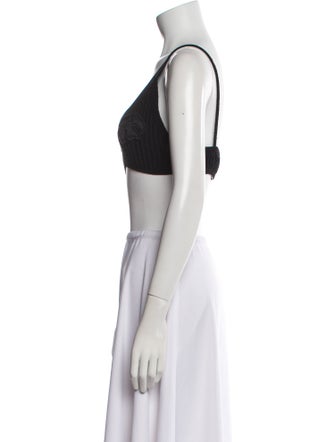 Courrèges V-Neck Sleeveless Crop Top