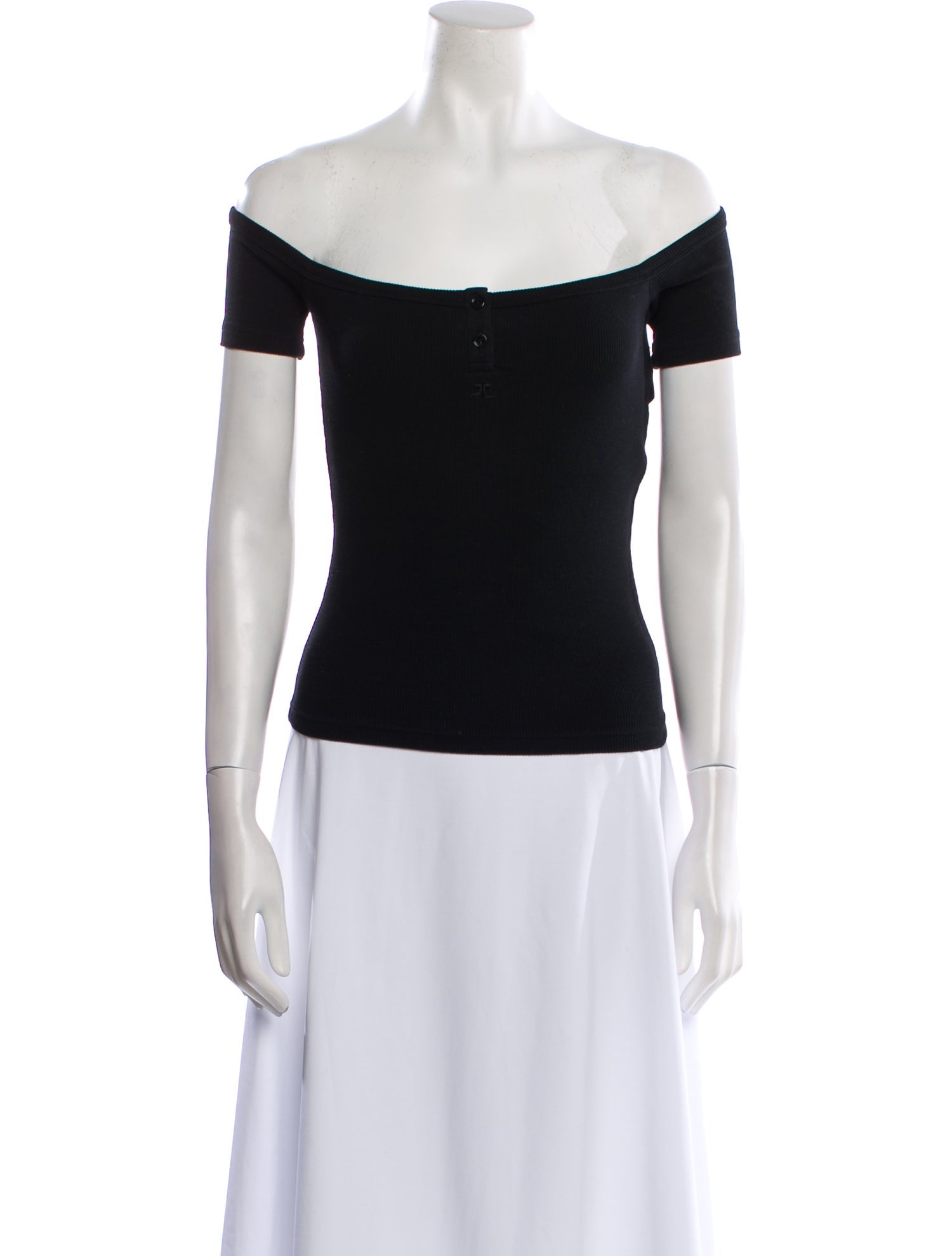 Courrèges Off-The-Shoulder Short Sleeve Top