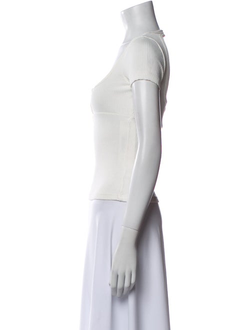 Courrèges Square Neckline Short Sleeve Crop Top